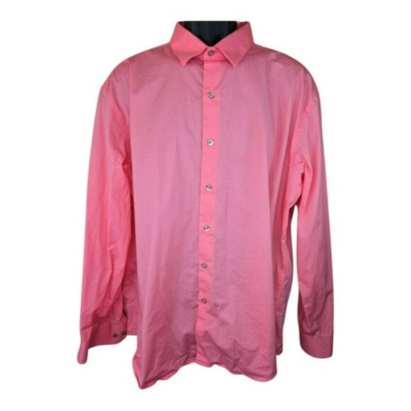 Alfani Slim Fit Mens Dress Shirt XL Pink Cotton Blend - Picture 1 of 6